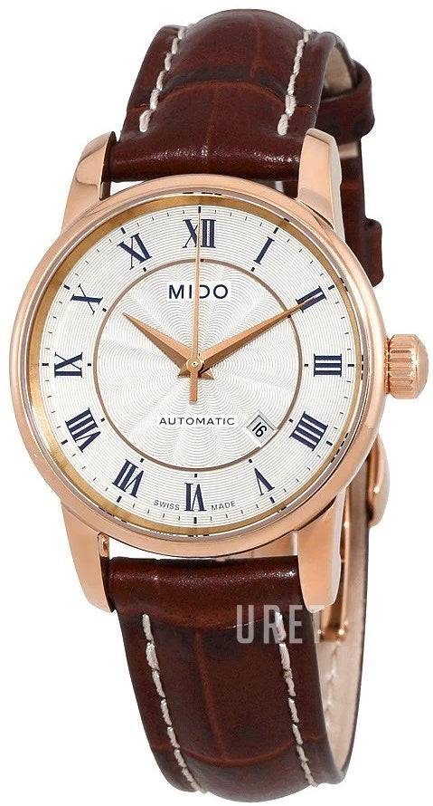 Mido Baroncelli III Automatic Silver Dial Brown Leather Strap Watch For Men - M8600.2.21.8 Buy Now By Mido