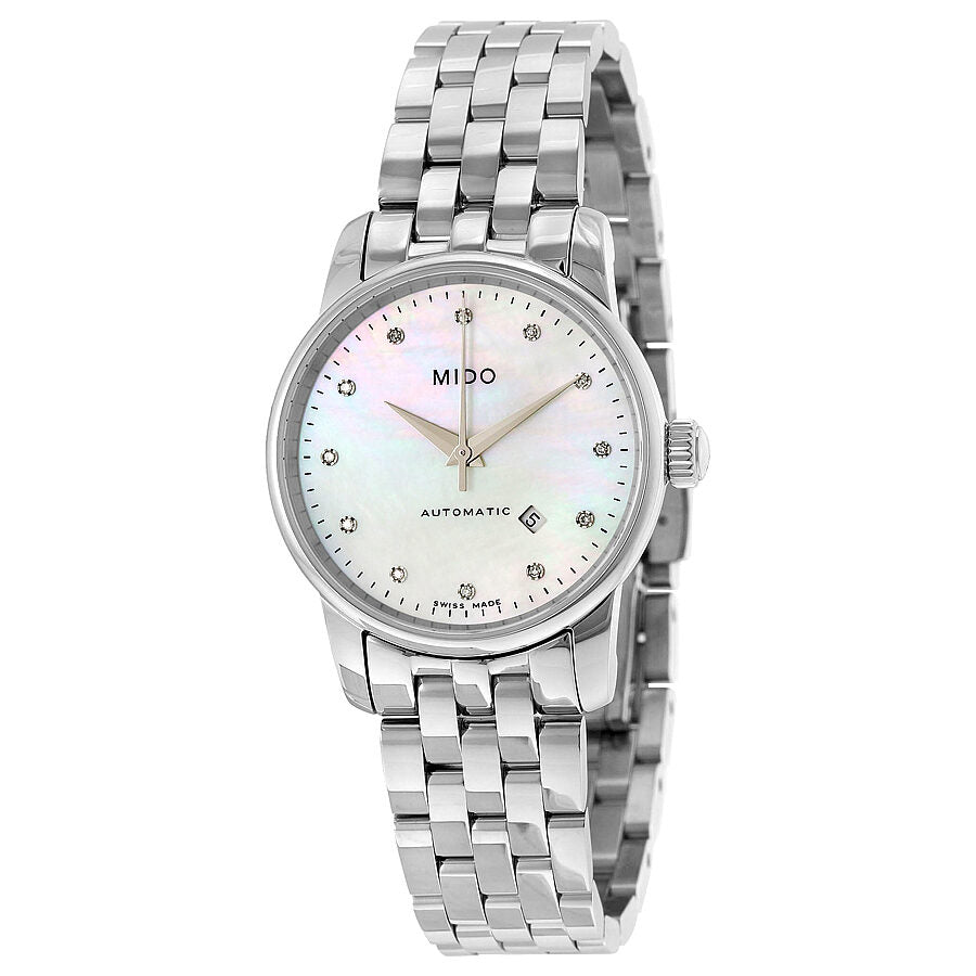 Mido Baroncelli Automatic Mother Of Pearl Dial Silver Steel Strap Watch For Women - M7600.4.69.1 Buy Now By Mido