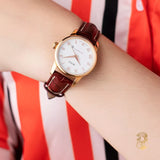 Mido Baroncelli III Automatic White Dial Brown Leather Strap Watch For Women - M7600.3.26.8 Buy Now By Mido