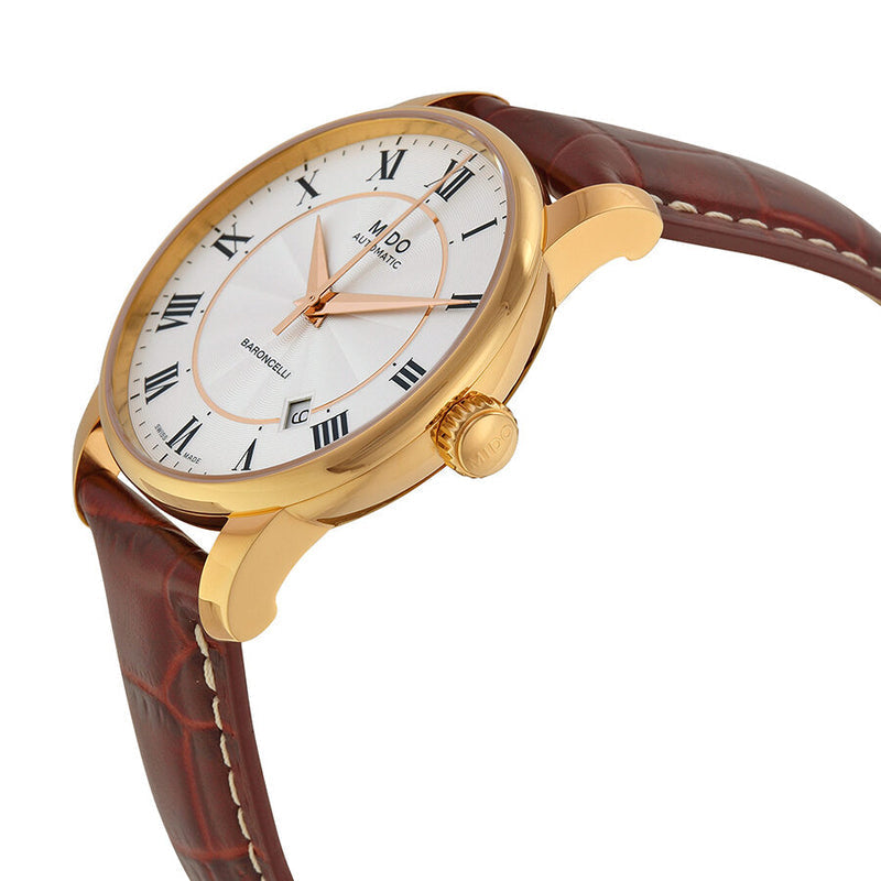Mido Baroncelli III Automatic Silver Dial Brown Leather Strap Watch For Men - M8600.2.21.8 Buy Now By Mido