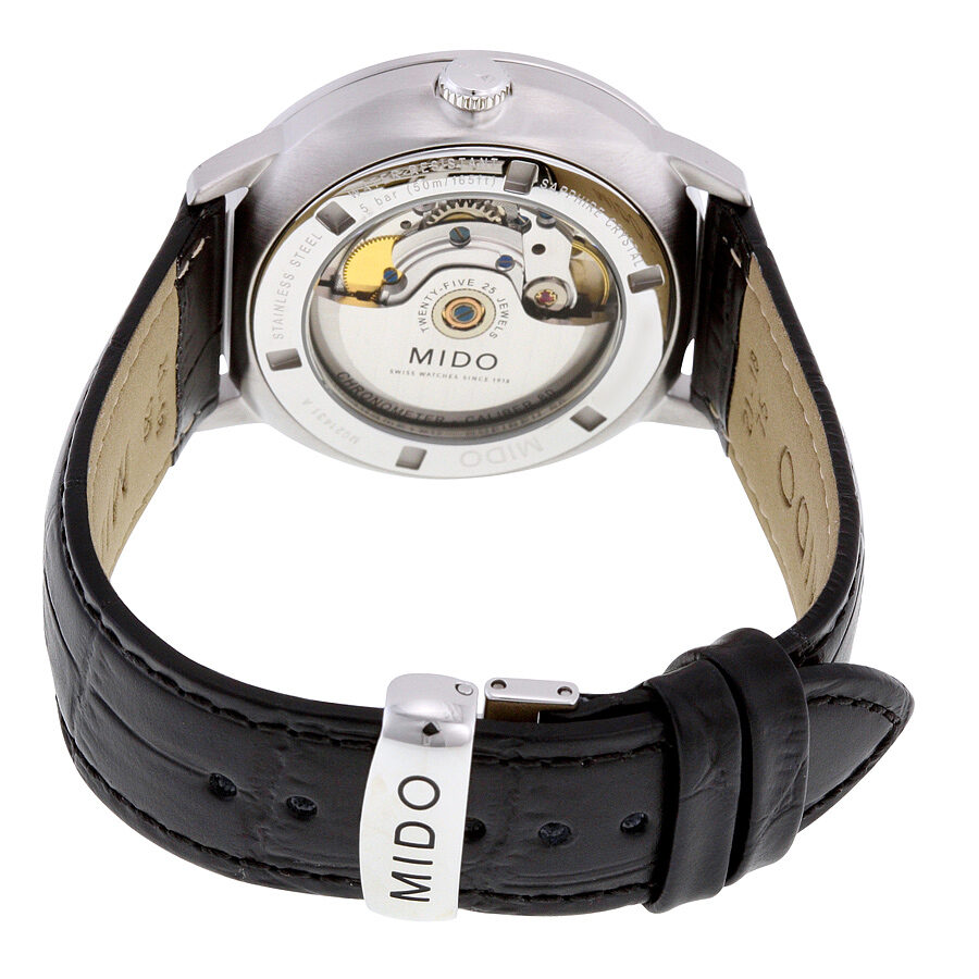 Mido Comander II Automatic Chronometer Silver Dial Black Leather Strap Watch For Men - M021.431.16.031.00 Buy Now By Mido