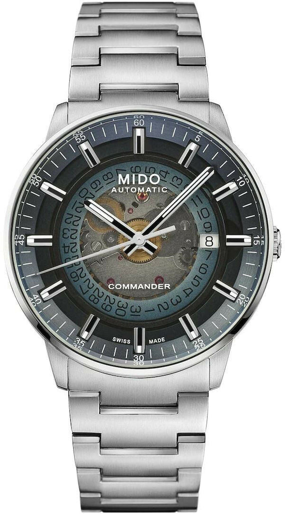 Mido Commander Automatic Gradient Blue Dial Silver Steel Strap Watch For Men - M021.407.11.411.01 Buy Now By Mido
