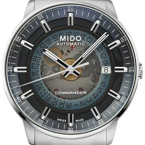 Mido Commander Automatic Gradient Blue Dial Silver Steel Strap Watch For Men - M021.407.11.411.01 Buy Now By Mido