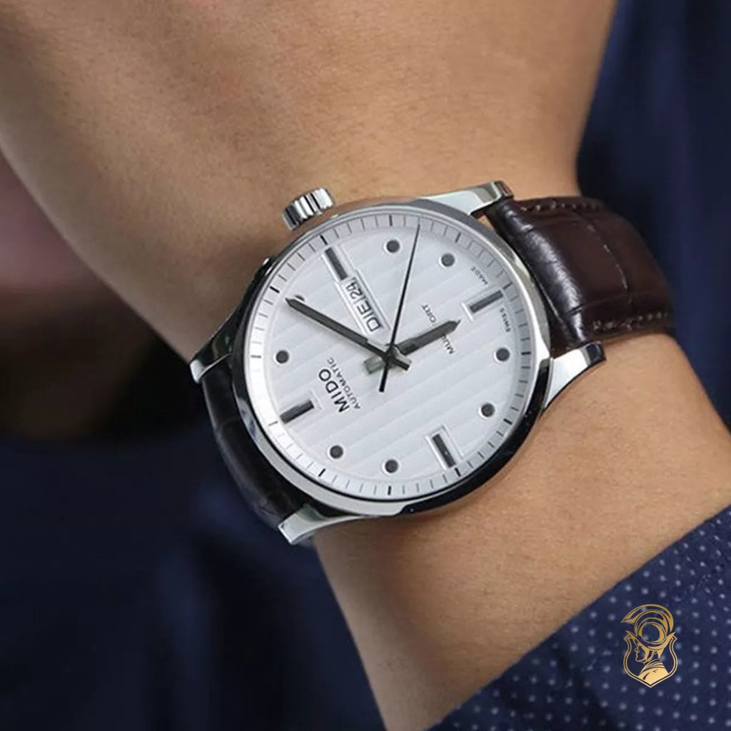 Mido Multifort Automatic Silver Dial Black Leather Strap Watch For Men - M005.430.16.031.80 Buy Now By Mido