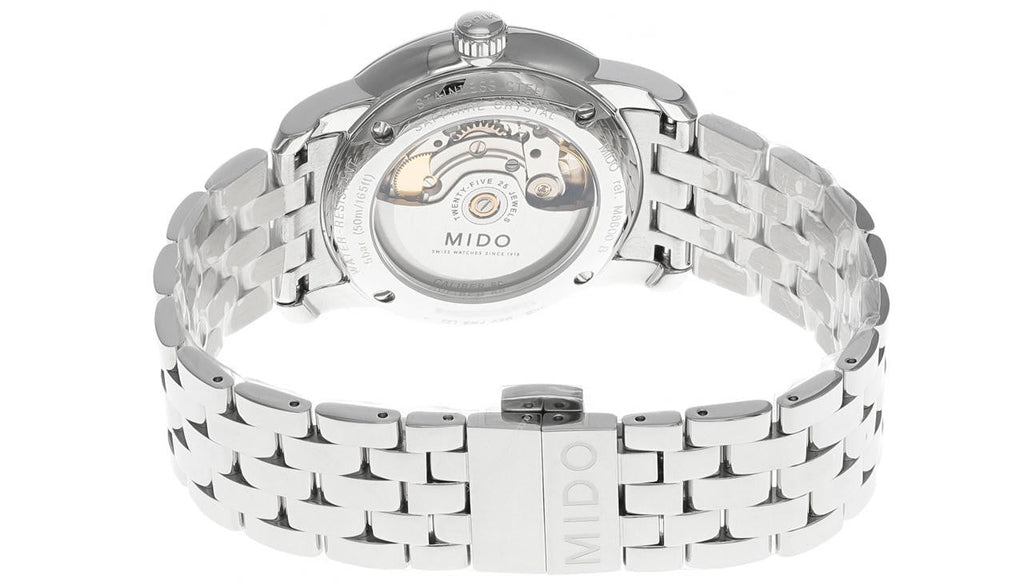 Mido Baroncelli III Automatic Diamonds White Dial Silver Steel Strap Watch For Women - M7600.4.66.1 Buy Now By Mido