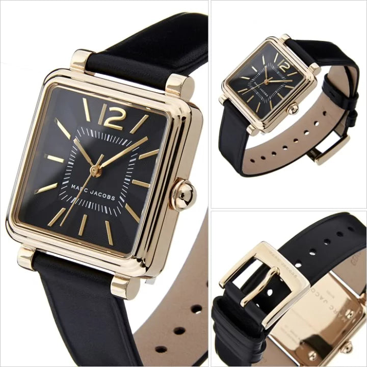 Marc Jacobs Vic Black Dial Black Leather Strap Watch for Women - MJ1522 Buy Now By Marc Jacobs