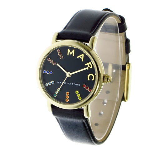 Marc Jacobs Roxy Black Dial Black Leather Strap Watch for Women - MJ1592 Buy Now By Marc Jacobs