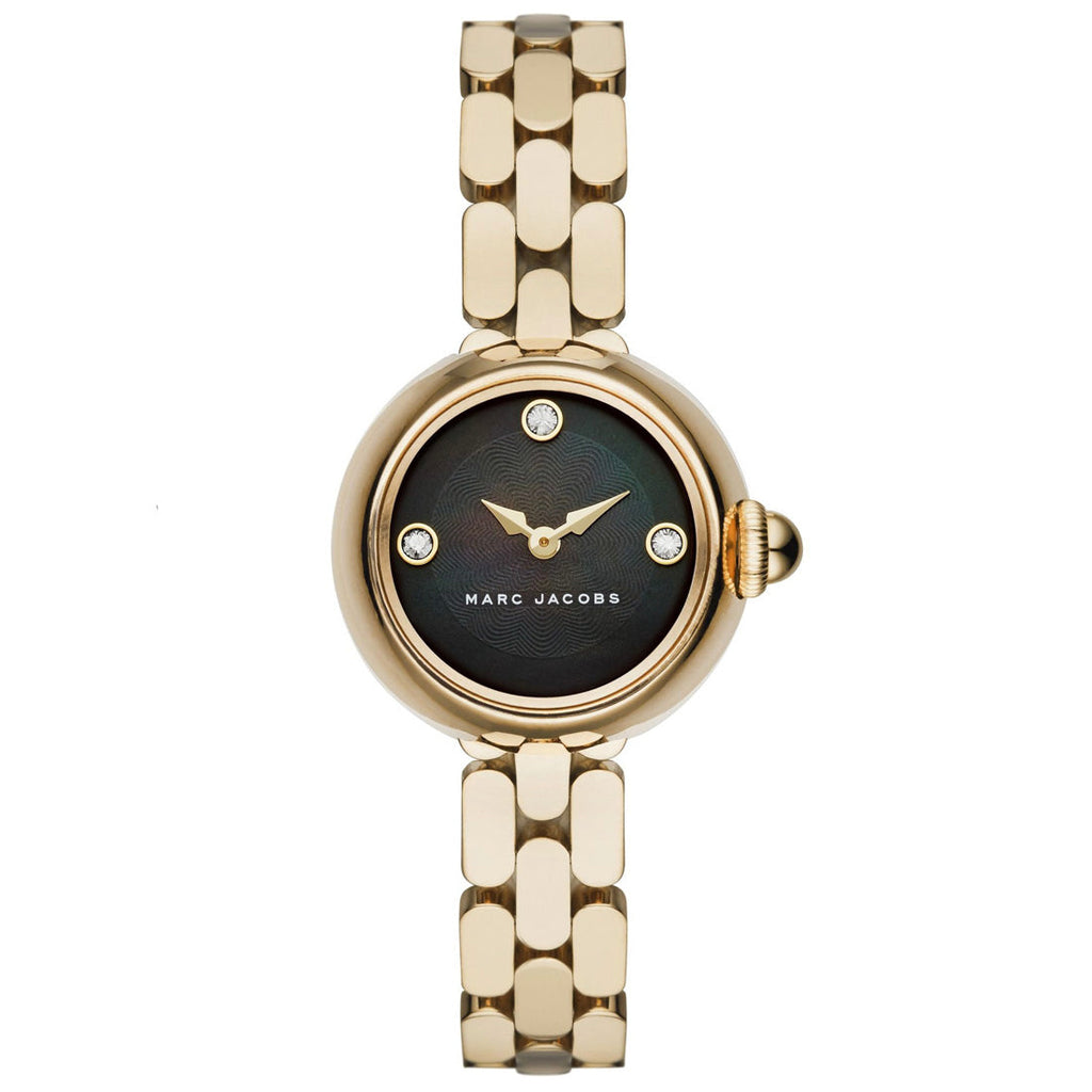 Marc Jacobs Courtney Mother of Pearl Black Dial Gold Steel Strap Watch for Women - MJ3460 Buy Now By Marc Jacobs