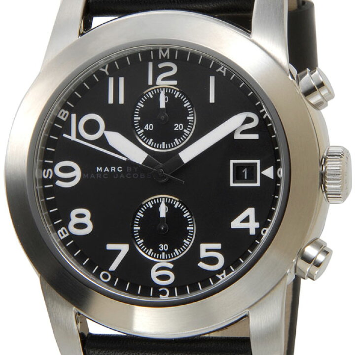 Marc Jacobs Larry Chronograph Black Dial Black Leather Strap Watch for Men - MBM5033 Buy Now By Marc Jacobs