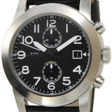 Marc Jacobs Larry Chronograph Black Dial Black Leather Strap Watch for Men - MBM5033 Buy Now By Marc Jacobs