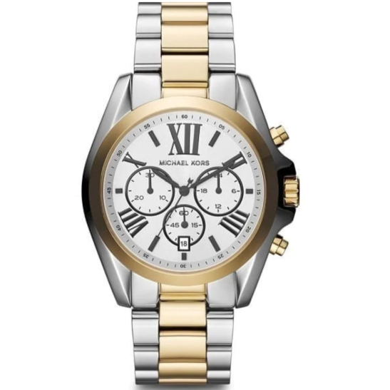 Michael Kors Bradshaw Chronograph Silver Dial Two Tone Steel Strap Watch For Women - MK5855 Buy Now By Michael Kors