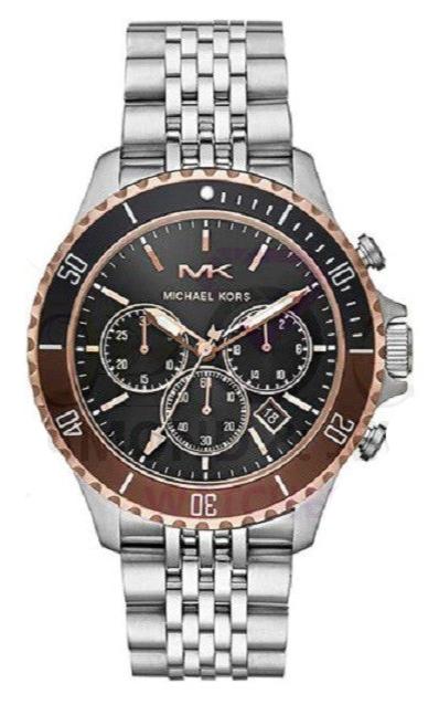 Michael Kors Bayville Chronograph Black Dial Silver Steel Strap Watch For Men - MK8725 Buy Now By Michael Kors