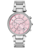 Michael Kors Parker Chronograph Pink Dial Silver Steel Strap Watch For Women - MK6105 Buy Now By Michael Kors