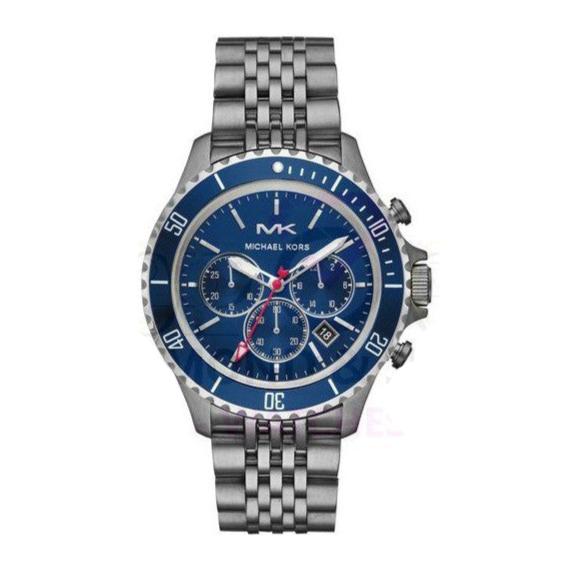 Michael Kors Bayville Chronograph Blue Dial Grey Steel Strap Watch For Men - MK8727 Buy Now By Michael Kors