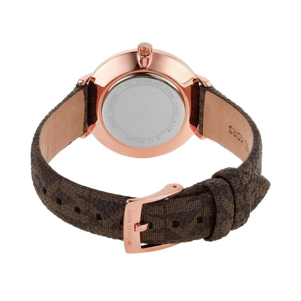 Michael Kors Pyper Quartz Silver Dial Brown Leather Strap Watch for Women - MK1036 Buy Now By Michael Kors