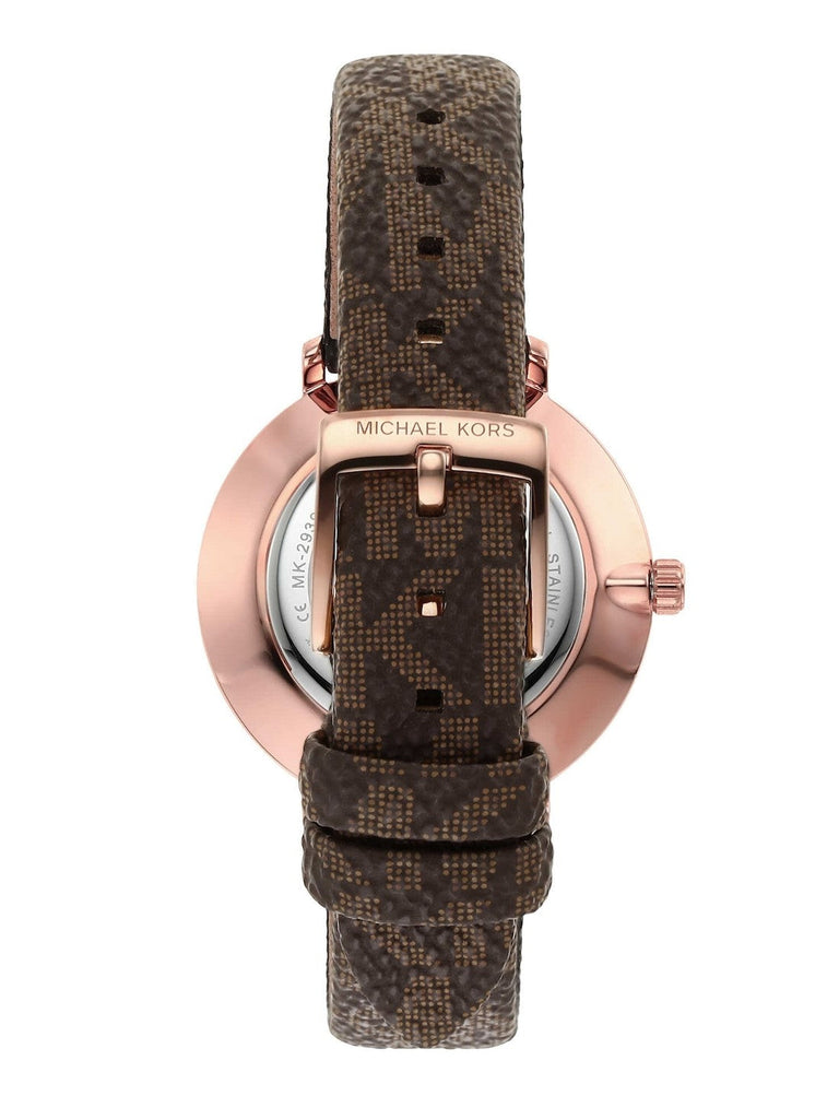 Michael Kors Pyper Quartz Silver Dial Brown Leather Strap Watch for Women - MK1036 Buy Now By Michael Kors