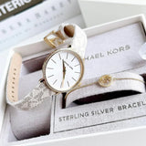 Michael Kors Pyper Quartz Silver Dial White Leather Strap Watch For Women - MK1037 Buy Now By Michael Kors