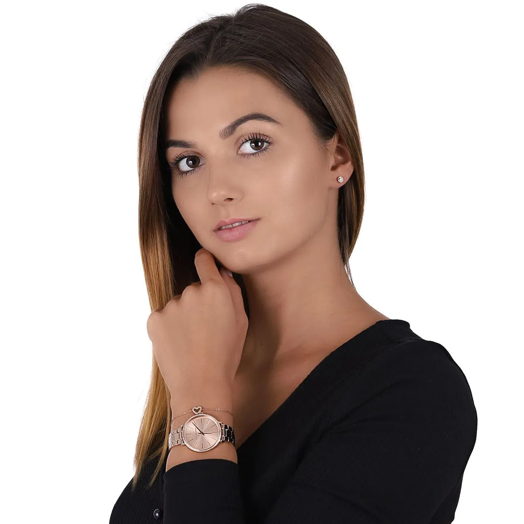 Michael Kors Pyper Quartz Rose Gold Dial Rose Gold Steel Strap Watch For Women - MK1040 Buy Now By Michael Kors