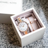 Michael Kors Pyper Quartz Mother of Pearl White Dial Two Tone Steel Strap Watch For Women - MK1066 Buy Now By Michael Kors