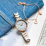 Michael Kors Pyper Quartz Mother of Pearl White Dial Two Tone Steel Strap Watch For Women - MK1066 Buy Now By Michael Kors