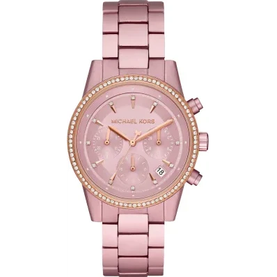 Michael Kors Ritz Chronograph Rose Gold Dial Rose Gold Steel Strap Watch For Women - MK6753 Buy Now By Michael Kors