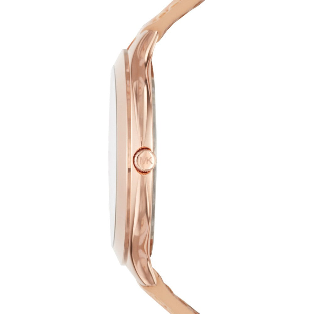 Michael Kors Runway Slim Quartz White Dial Beige Leather Strap Watch For Women - MK2284 Buy Now By Michael Kors