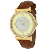 Michael Kors Catlin Champagne Dial Brown Leather Strap Watch for Women - MK2375 Buy Now By Michael Kors