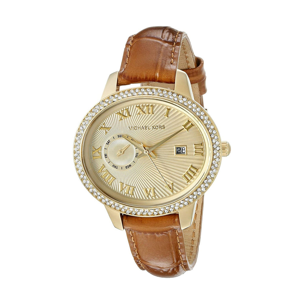Michael Kors Whitley Quartz Gold Dial Brown Leather Strap Watch For Women - MK2428 Buy Now By Michael Kors