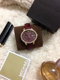 Michael Kors Whitley Quartz Burgundy Dial Burgundy Leather Strap Watch For Women - MK2430 Buy Now By Michael Kors