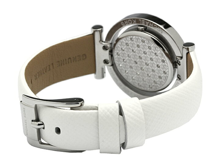 Michael Kors Averi Silver Dial White Leather Strap Watch for Women - MK2524 Buy Now By Michael Kors