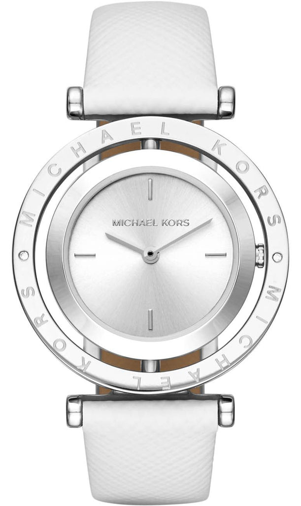 Michael Kors Averi Silver Dial White Leather Strap Watch for Women - MK2524 Buy Now By Michael Kors
