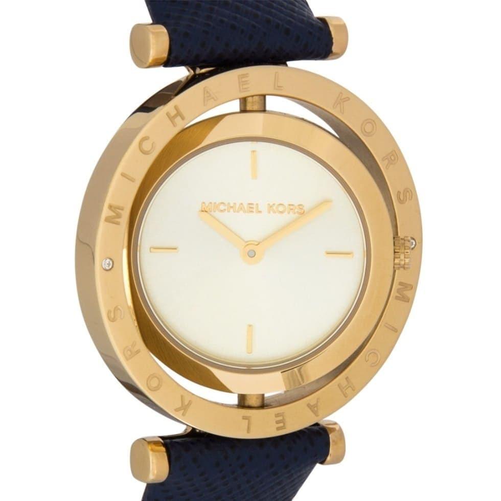 Michael Kors Averi Gold Dial Navy Blue Leather Strap Watch for Women - MK2526 Buy Now By Michael Kors