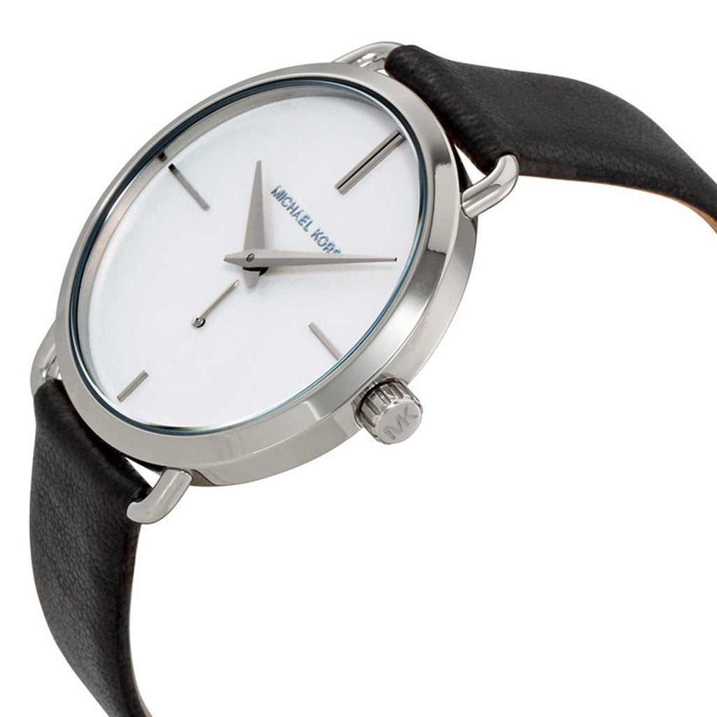 Michael Kors Portia Quartz White Dial Black Leather Strap Watch For Women - MK2658 Buy Now By Michael Kors