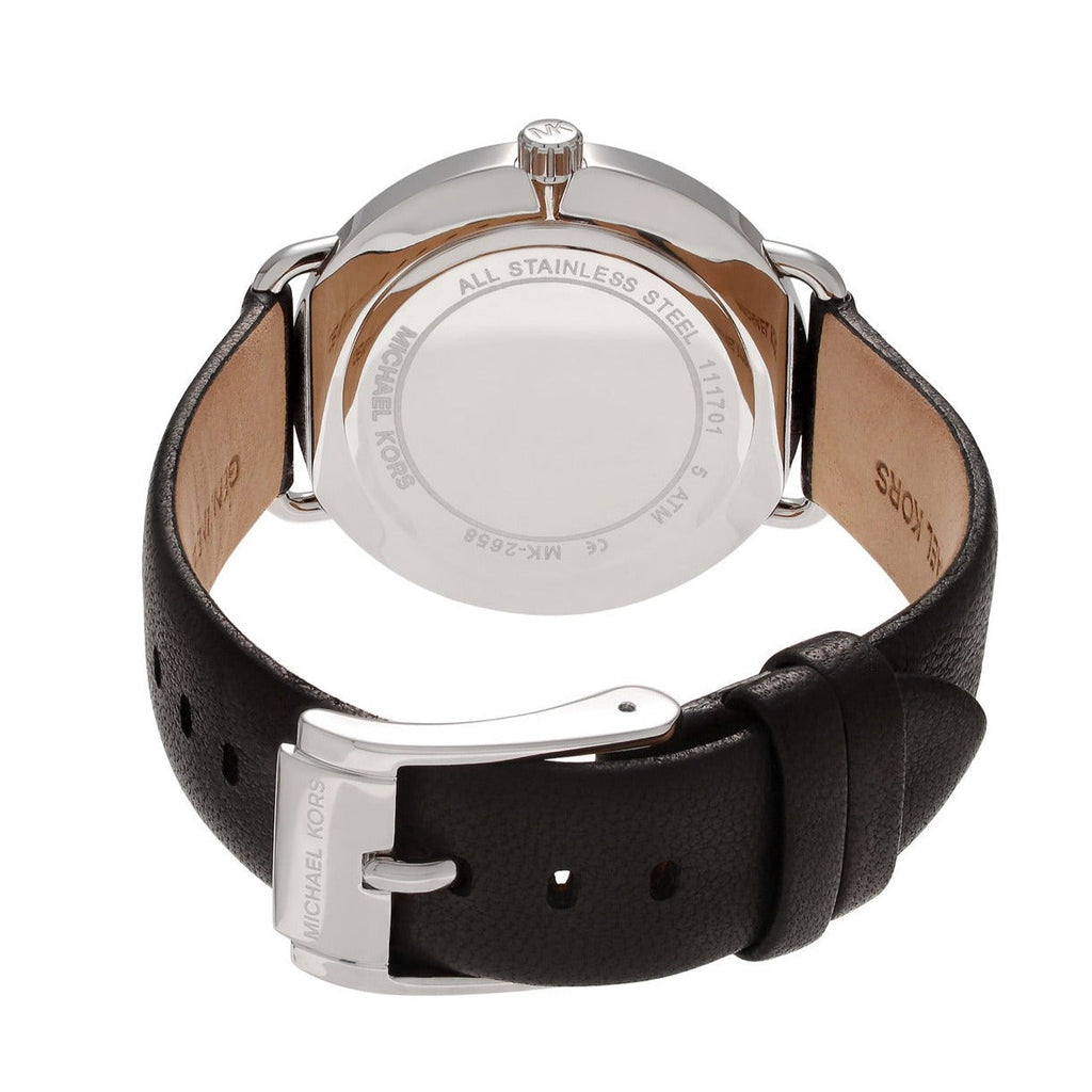 Michael Kors Portia Quartz White Dial Black Leather Strap Watch For Women - MK2658 Buy Now By Michael Kors