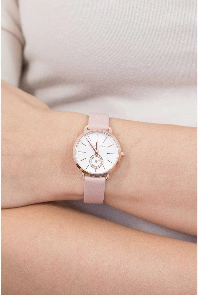 Michael Kors Petite Portia Silver Dial Pink Rubber Strap Watch For Women - MK2735 Buy Now By Michael Kors