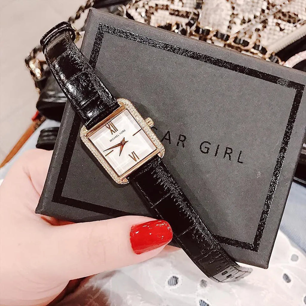 Michael Kors Lake Quartz White Dial Black Leather Strap Watch For Women - MK2762 Buy Now By Michael Kors