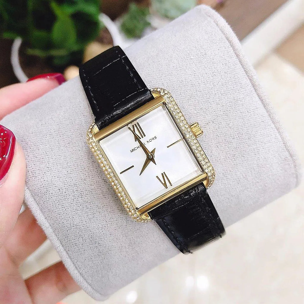 Michael Kors Lake Quartz White Dial Black Leather Strap Watch For Women - MK2762 Buy Now By Michael Kors