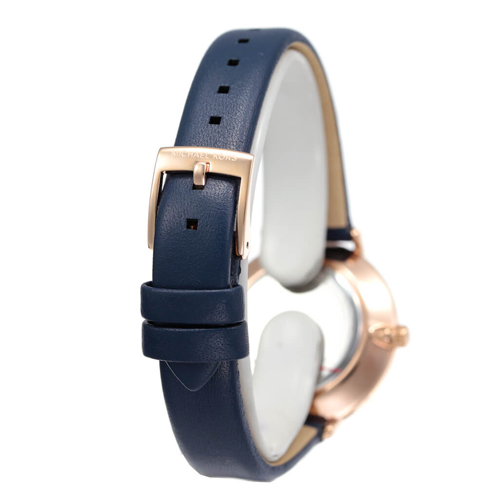 Michael Kors Pyper Analog White Dial Black Leather Strap Watch For Women - MK2804 Buy Now By Michael Kors