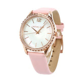 Michael Kors Layton Three-Hand White Dial Pink Leather Strap Watch for Women - MK2909 Buy Now By Michael Kors