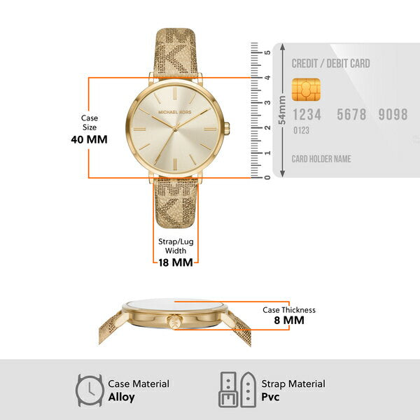 Michael Kors Addyson Quartz Gold Dial Gold Leather Strap Watch for Women - MK2952 Buy Now By Michael Kors