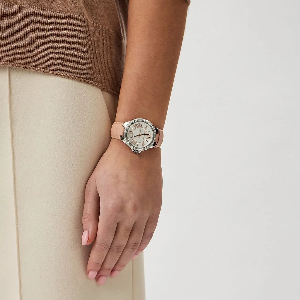 Michael Kors Camille Three-Hand Crystals White Dial Pink Leather Strap Watch for Women - MK2963 Buy Now By Michael Kors