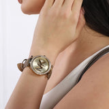 Michael Kors Parker Three Hand Gold Dial Brown Leather Strap Watch For Women - MK2973 Buy Now By Michael Kors