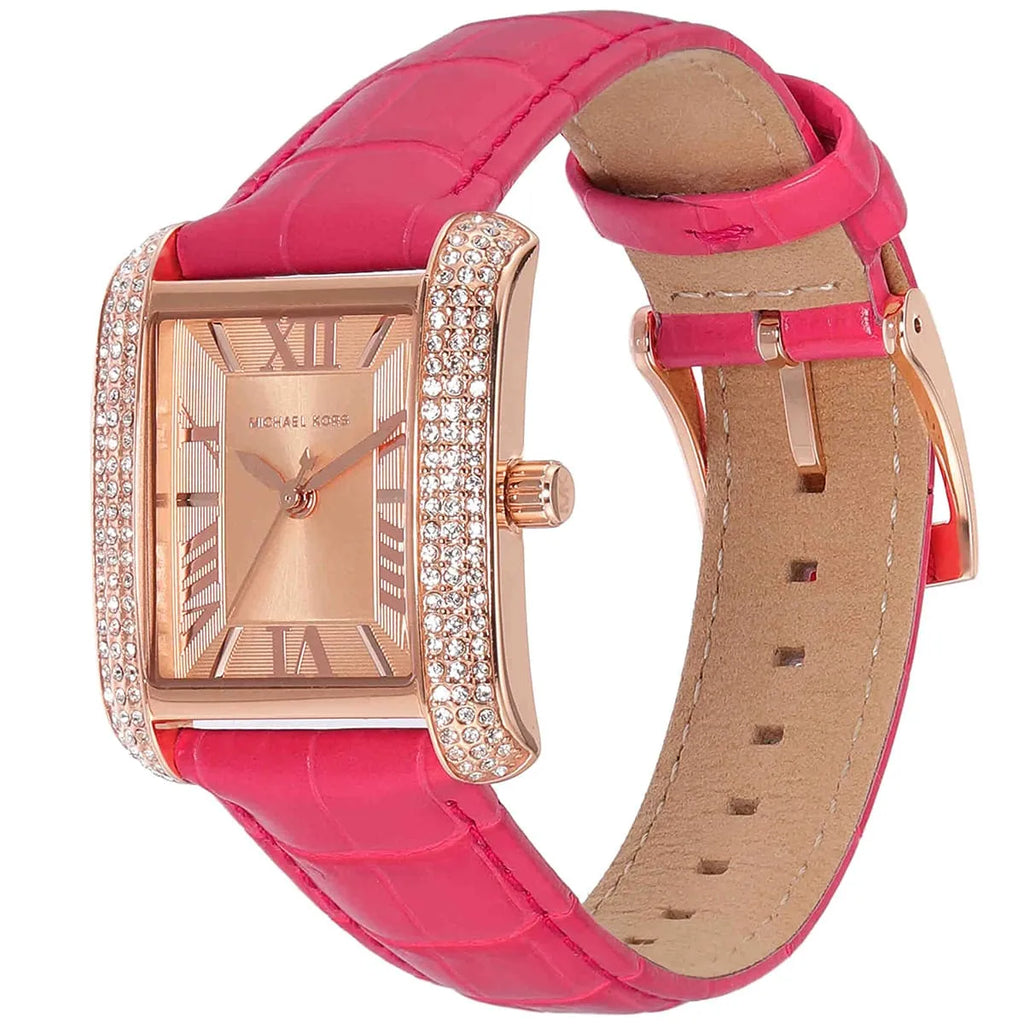 Michael Kors Emery Quartz Diamonds Rose Gold Dial Pink Leather Strap Watch For Women - MK2984 Buy Now By Michael Kors