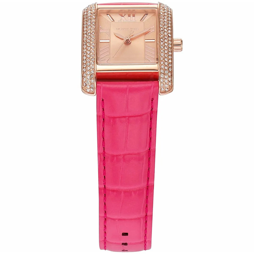 Michael Kors Emery Quartz Diamonds Rose Gold Dial Pink Leather Strap Watch For Women - MK2984 Buy Now By Michael Kors
