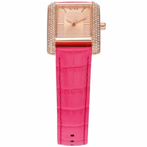 Michael Kors Emery Quartz Diamonds Rose Gold Dial Pink Leather Strap Watch For Women - MK2984 Buy Now By Michael Kors