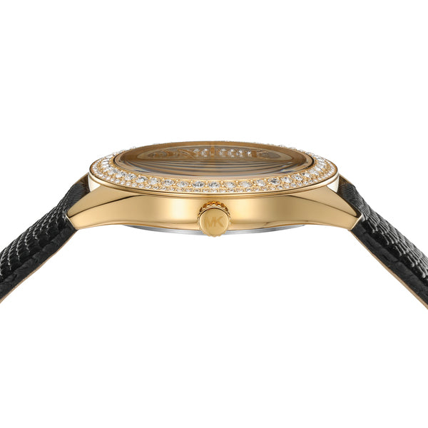 Michael Kors Harlowe Analog White Dial Black Leather Strap Watch For Women - MK2988 Buy Now By Michael Kors