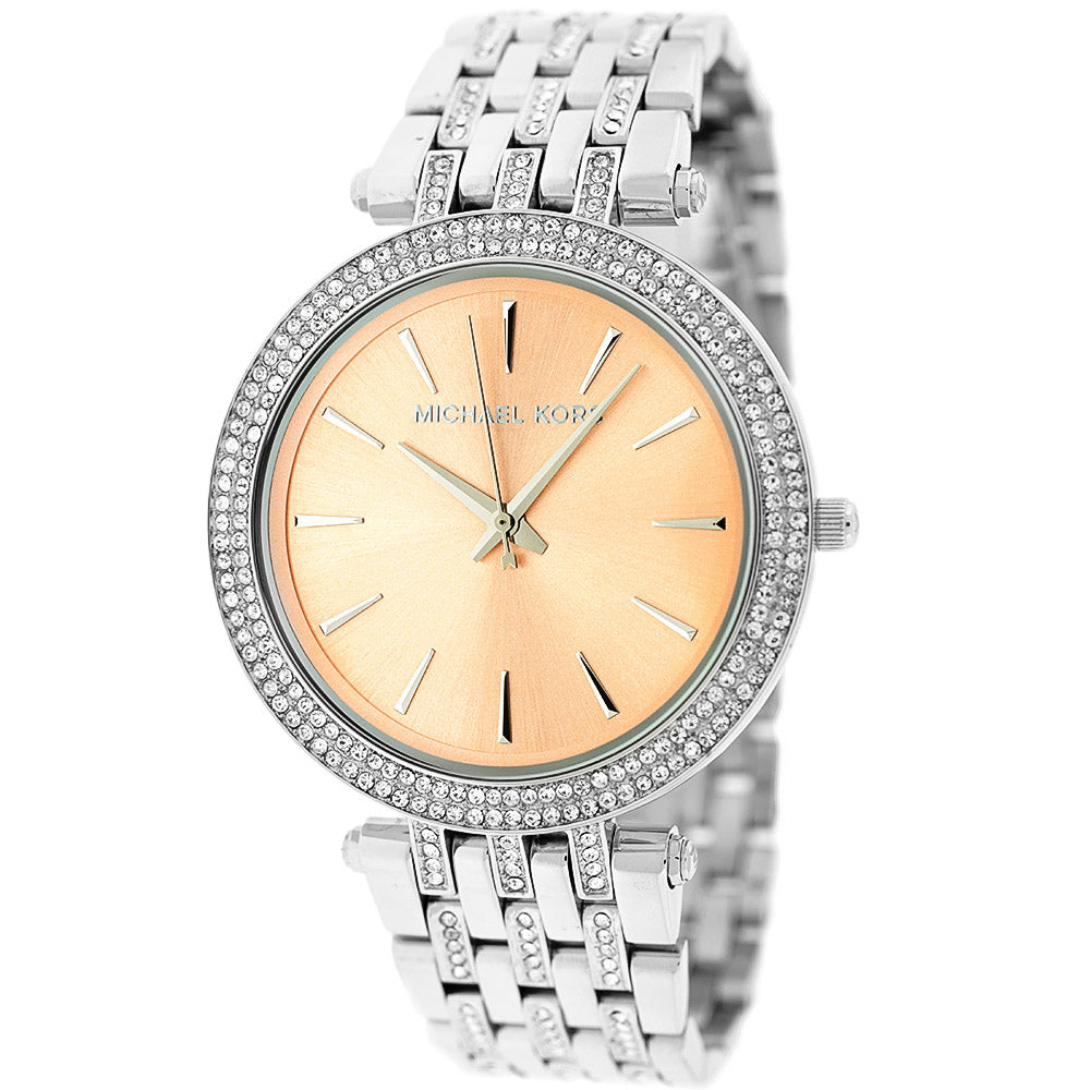 Michael Kors Darci Orange Dial Silver Stainless Steel Strap Watch for Women - MK3218 Buy Now By Michael Kors