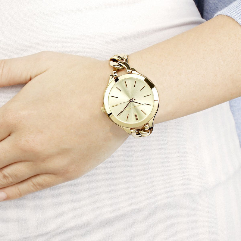 Michael Kors Runway Gold Dial Gold Steel Strap Watch for Women - MK3222 Buy Now By Michael Kors