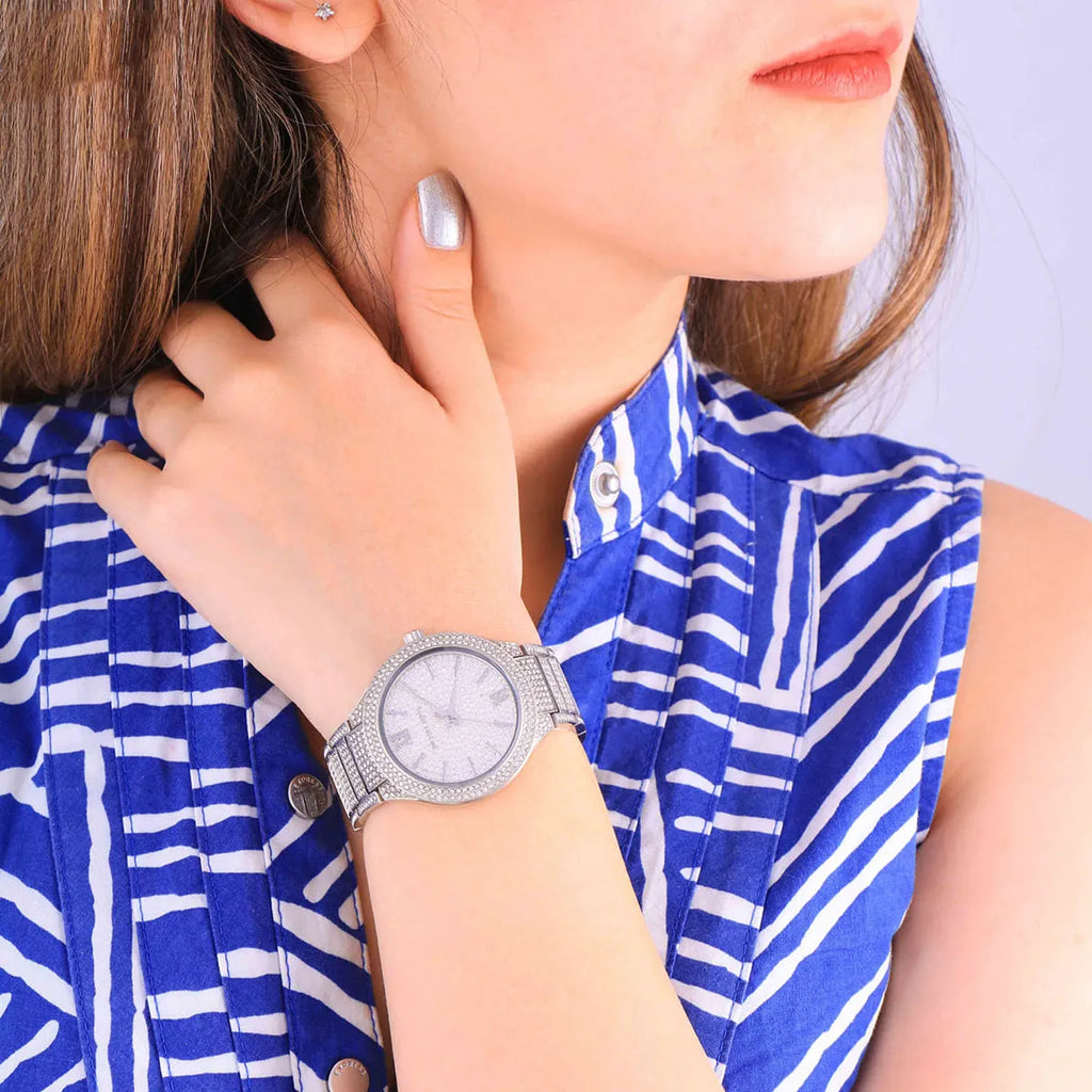 Michael Kors Kerry Crystal Pave Silver Dial Silver Steel Strap Watch For Women - MK3359 Buy Now By Michael Kors