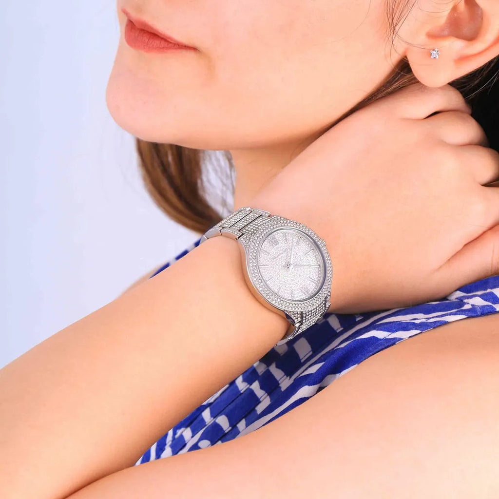 Michael Kors Kerry Crystal Pave Silver Dial Silver Steel Strap Watch For Women - MK3359 Buy Now By Michael Kors